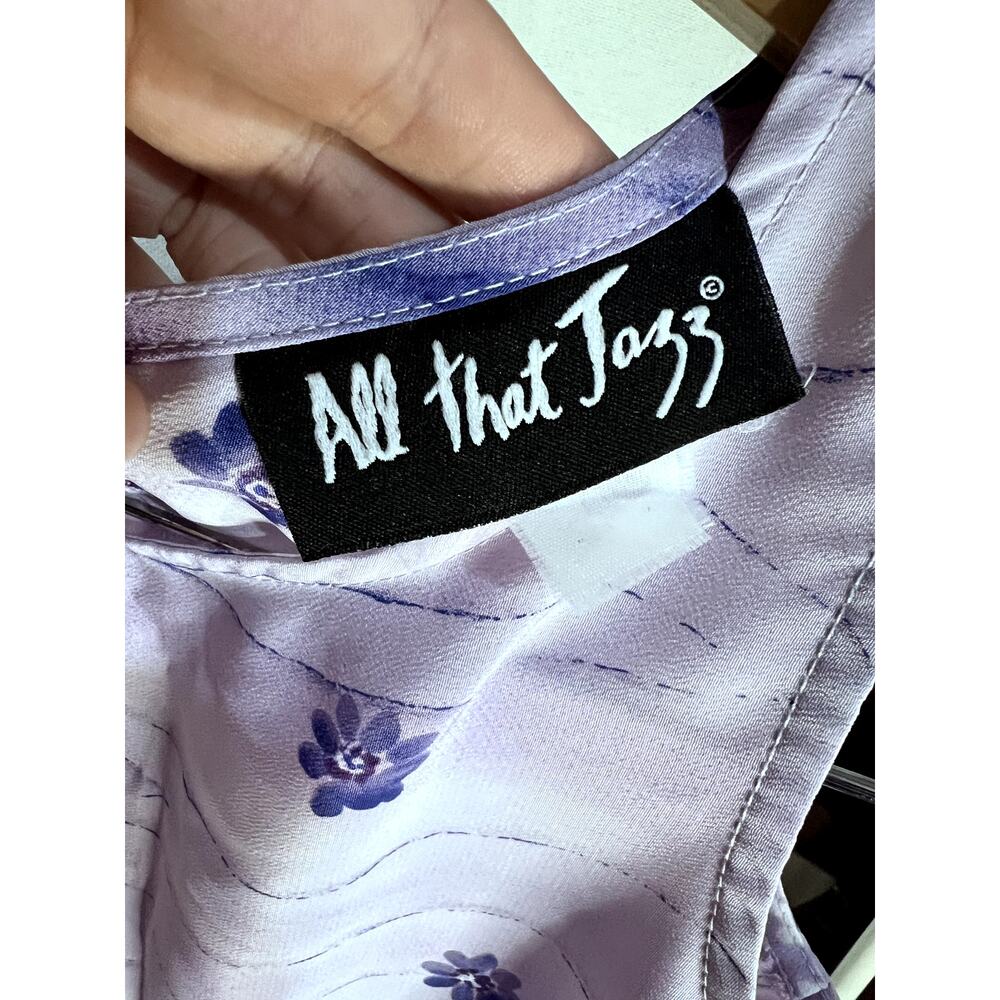 Vintage 90s y2K All‎ That Jazz Purple Floral Sleeveless Mini Dress - Picture 8 of 9